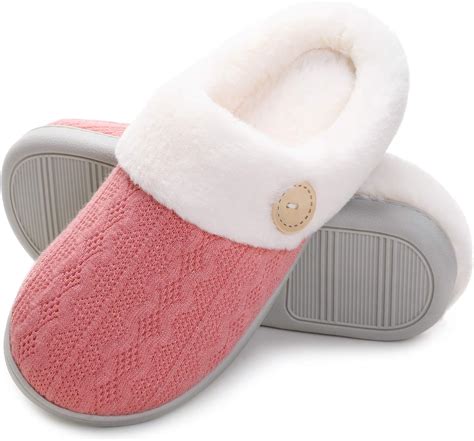 Slippers for Women, Memory Foam Home Slippers for Bedroom, Womens Soft Plush Fluffy Slippers Mens Soft Winter House Shoes Indoor and Outdoor Open Toe Slippers. . Amazon women slippers